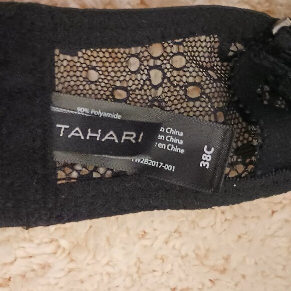 NWT~ TAHARI Women's Black Multi-Way Lift Bra with Lacey Mesh Panels (Size: 38C) - Picture 4 of 5